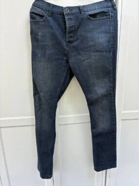 RUDE Men Slouch Skinny Dark Wash Jeans 34x32